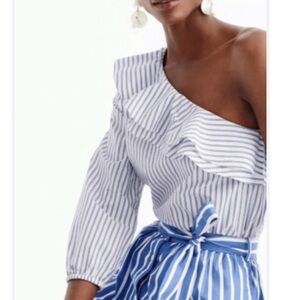 NWT J.Crew Striped Off-Shoulder Blouse